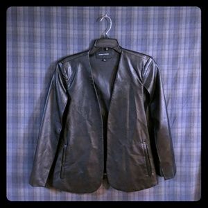 Leather Capelet Blazer